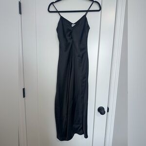 Nicole Miller Satin Black Slip Dress